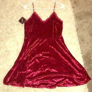 Maroon velvet dress